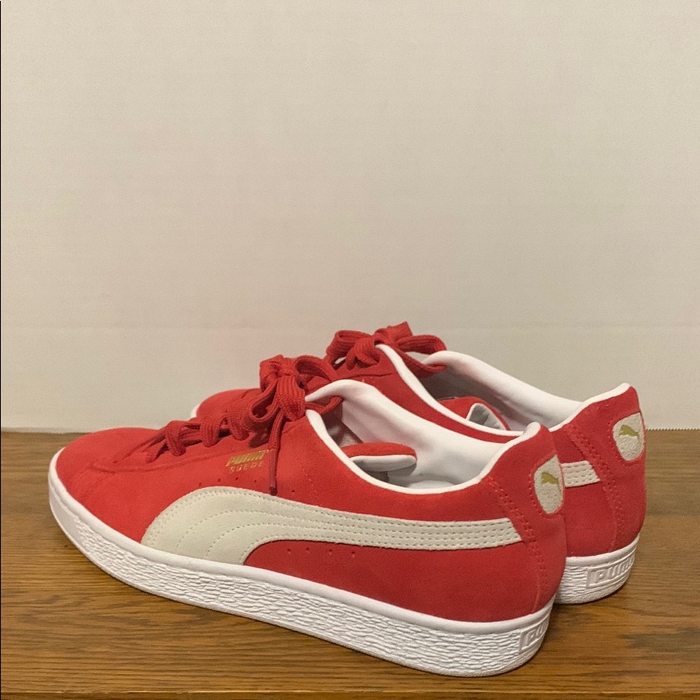 Puma Red and White Suede Sneakers - Picture 5 of 11